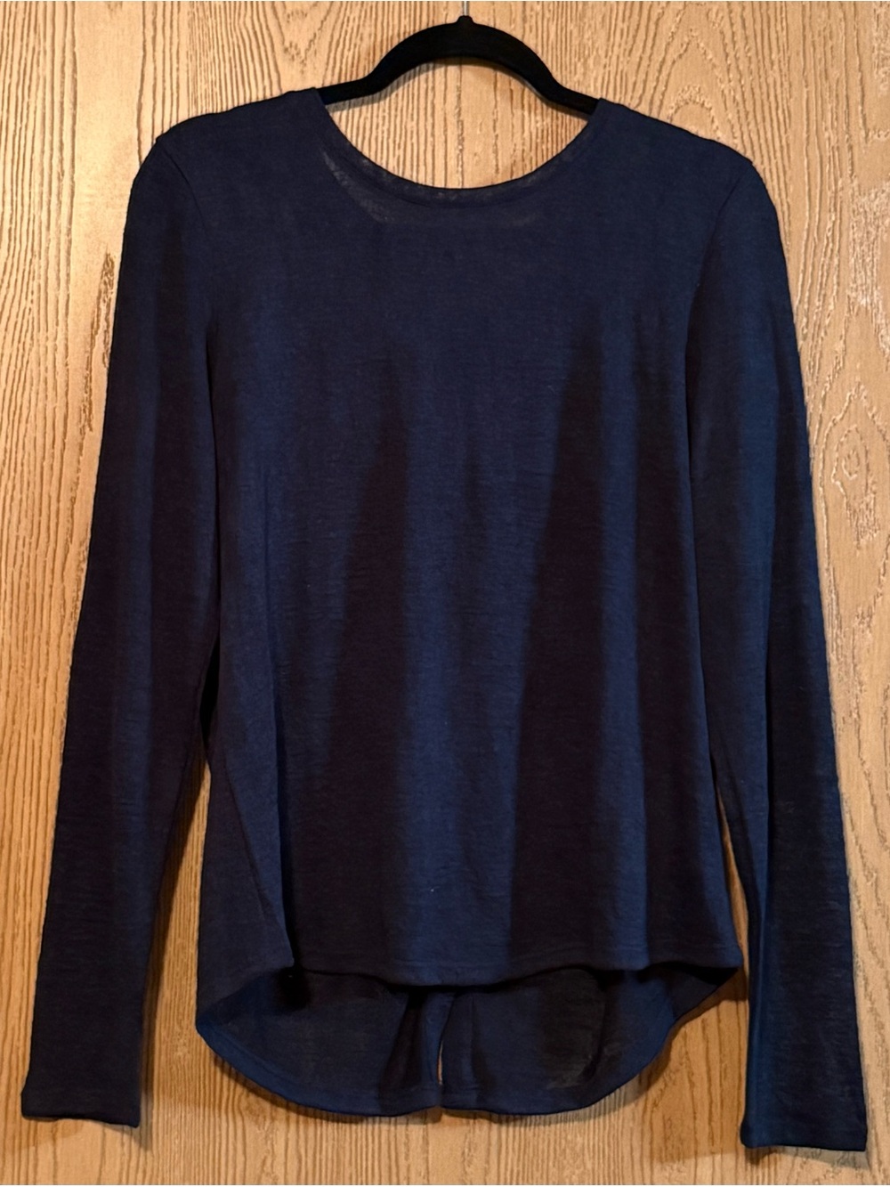 Suzy Shier Navy Long-Sleeve Crewneck Top